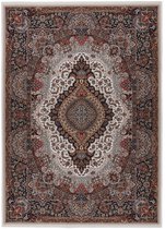 Tapis oriental Dunya Classique Isfahan - Poils courts, lavable, antidérapant, 100 % polyester - Crème Multi- 200 x 290 cm