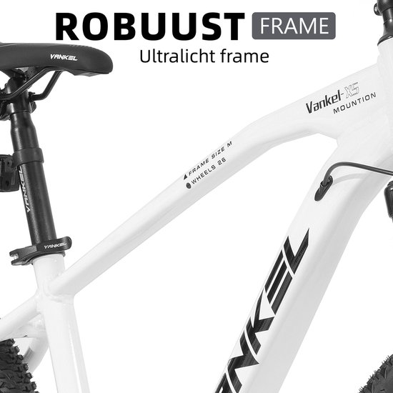 Fiets Mountainbike VANKEL 29 inch - Hardtail mountainbikes - Shimano 21 versnellingen - Shimano Derailleur met dubbele schijfremmen - Geschikt voor lengtes vanaf 160 cm - voor dames en heren - Wit van Fiets. — afbeelding 5
