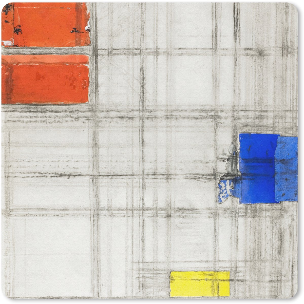 Muismat 30x30 cm - Mousepad Studie voor een compositie - Piet mondriaan - Muismatten