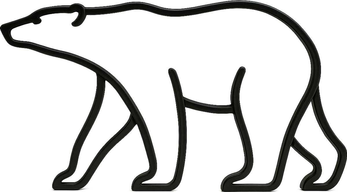 IJsbeerbeeldje - zwart - 25 cm breed