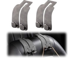 2 Pcs Car Storage Hooks - Universele Auto Hoofdsteun Haken - Pocket Houder - Auto Hoofdsteun Houder - Auto Zitplaats Opslag Haak - Hoofdsteun (Grijs)