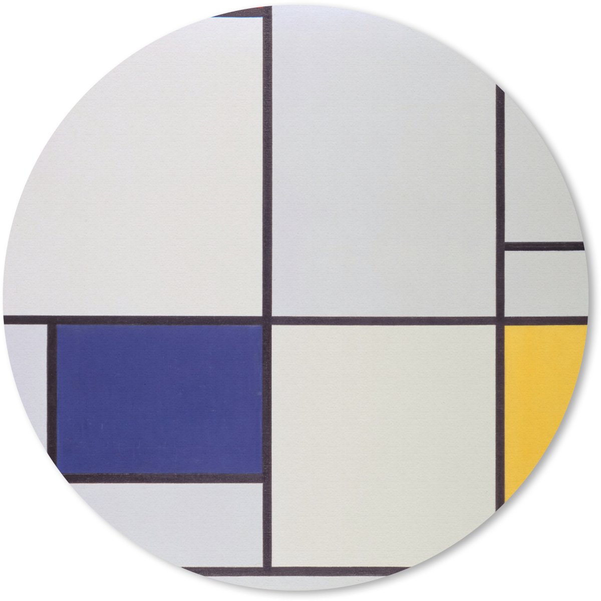 Muismat rond 40x40 cm - Mousepad Tableau I - Piet Mondriaan - Ronde muismatten