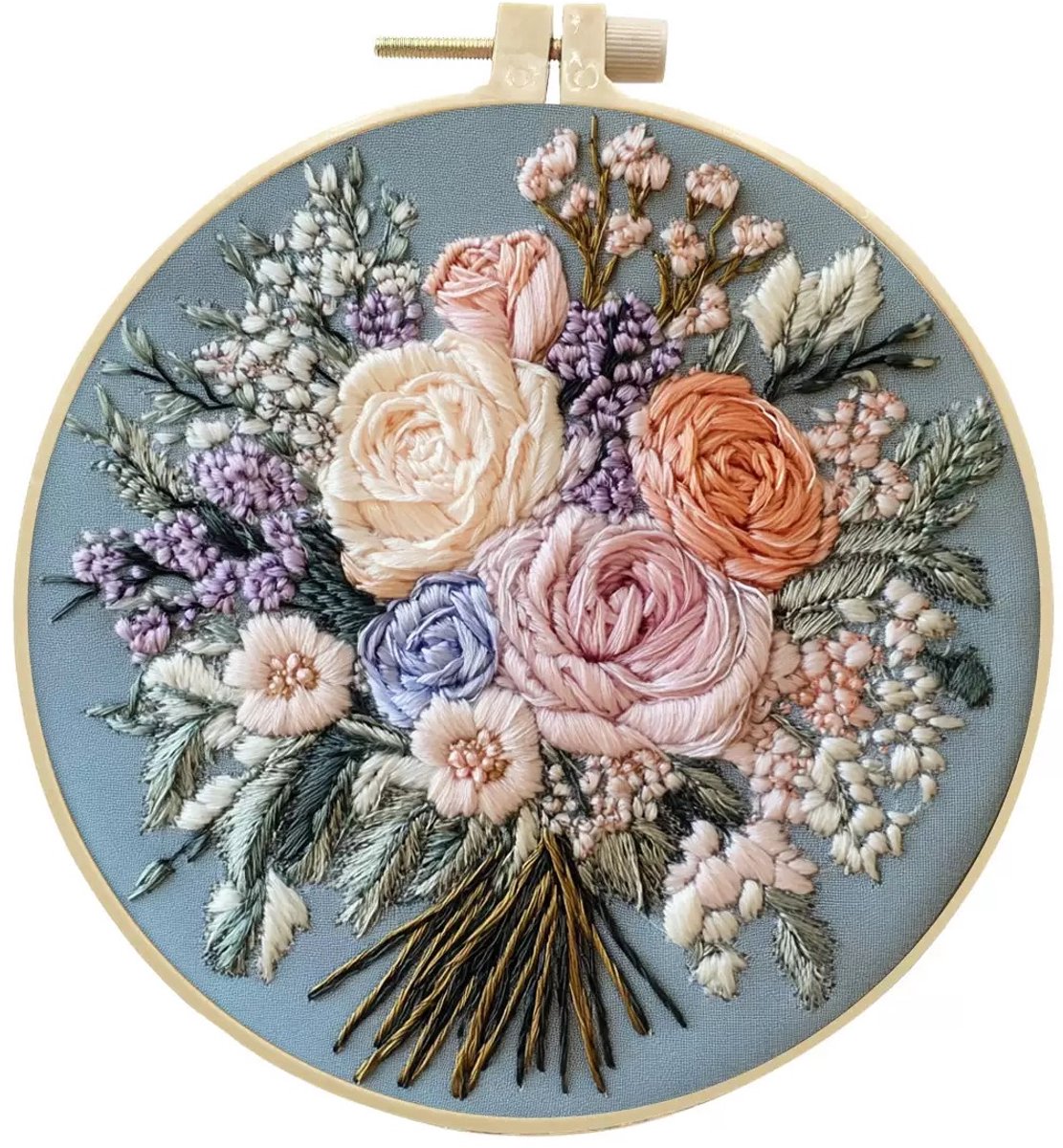 BOTC Borduurpakket - Borduurset van 4 - Borduurpakketten voor Volwassenen - Hobby en Creatief - Borduren - Bloemen — afbeelding 3