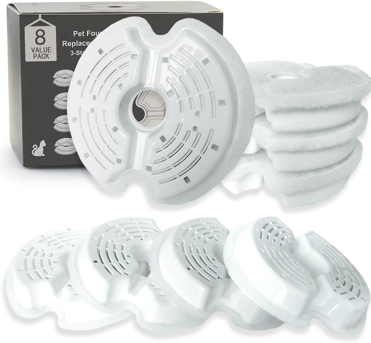 Replacement Filters for Drinking Fountain - Pack of 8