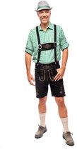 Samex® Lederhosen Man - Oktoberfest Kostuum Heren - Korte Lederhose - Koeienleer - Verkleedkleren mannen - Carnavalskleding - Zwart - Maat 60 (3XL)