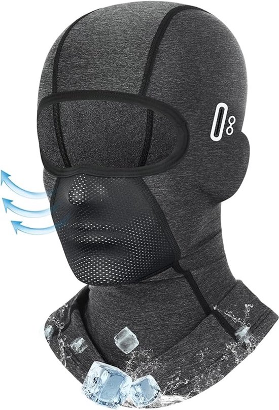 Lot de 2 cagoules, masque de ski, cagoule, masque de cyclisme été, masque coupe-vent, masque facial, noir, adapté aux sports de plein air, protection contre le vent et le soleil, cyclisme, ski, moto