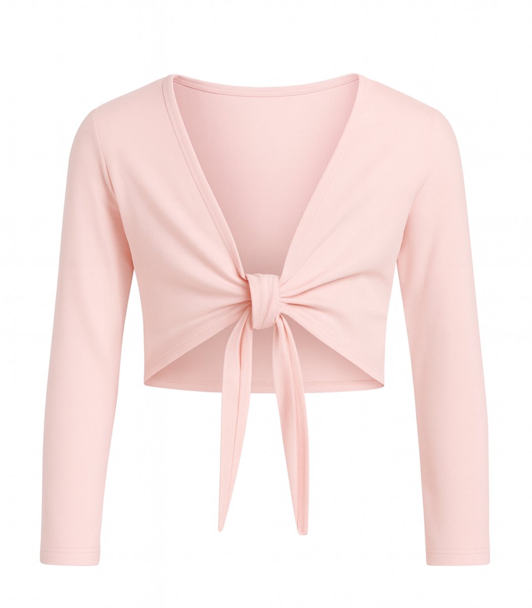 Ballet vestje - Cache coeur 'Florence' - Knoopvestje voor ballet - Roze - Maat 134/140 (9/10 jaar)