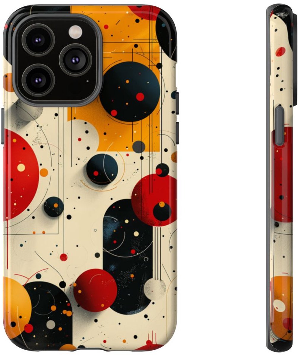 Geometrisch Abstract Cirkels Patroon – Telefoonhoesje Geschikt voor iPhone 14 Pro Max