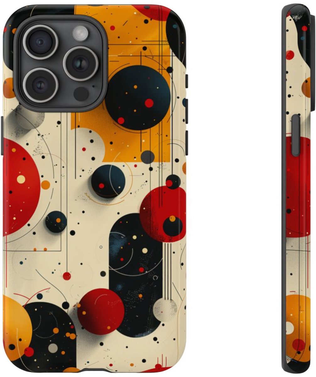 Geometrisch Abstract Cirkels Patroon – Telefoonhoesje Geschikt voor iPhone 15 Pro Max