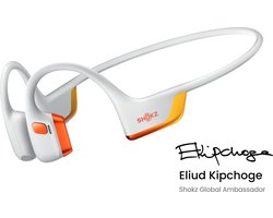 foto van Shokz OpenRun Pro 2 EK - Bone Conduction - Sporthoofdtelefoon - Eliud Kipchoge Edition - Oranje/Wit
