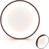 LED plafondlamp metalen plafondlamp slaapkamer bruin massief hout woonkamer lamp decoratie met afstandsbediening moderne dimbare keuken lamp hal plafondlampen voor woonkamer keuken verlichting (Color