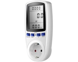 Energiemeter - Elektriciteitsverbruiksmonitor - Elektriciteitsmeter - KWh meter - Verbruiksanalysator - Rekenmachine voor elektriciteitsrekening met stopcontact - Nauwkeurige energieverbruiksmeter - Wit