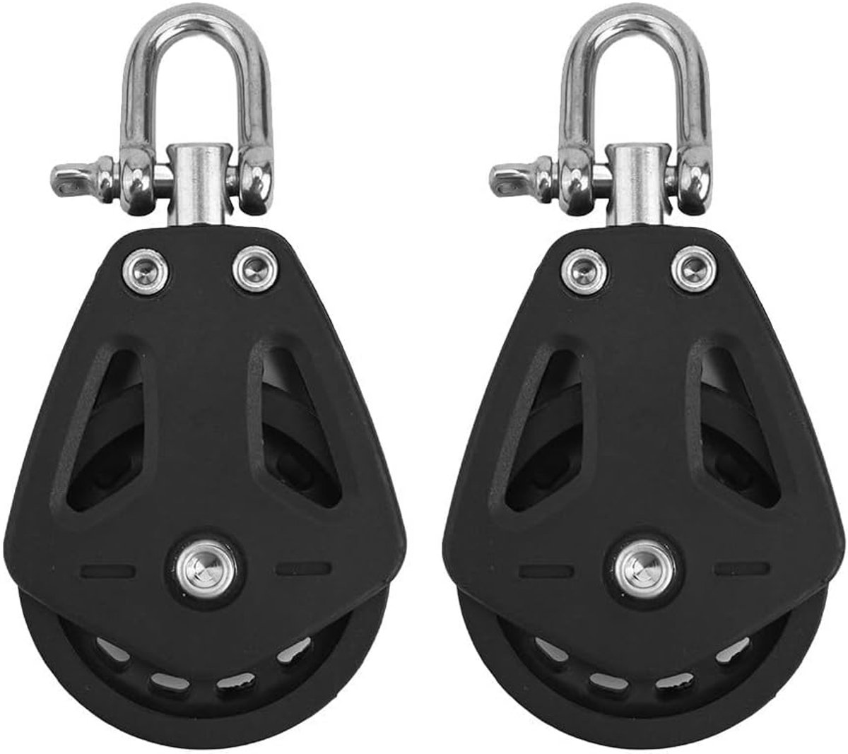 2er-Set Schwerer Nylon-Seilzugblock – 460 Kg Tragkraft, Seil-Ø Max. 10 Mm, Für Marine & Industrie
