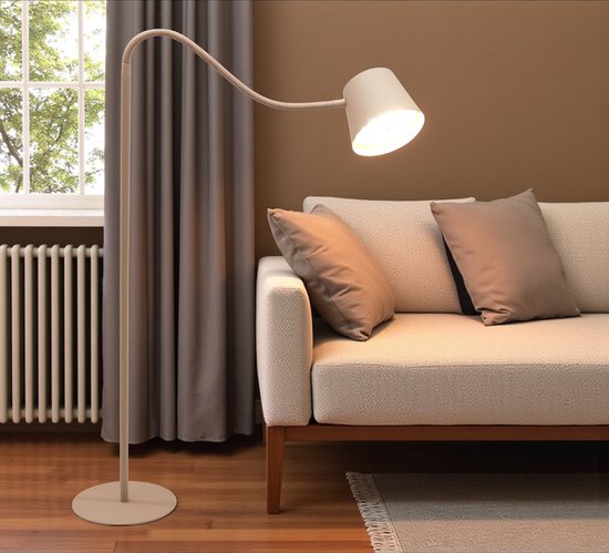 LED vloerlamp Pomezia voor buiten, USB, wit