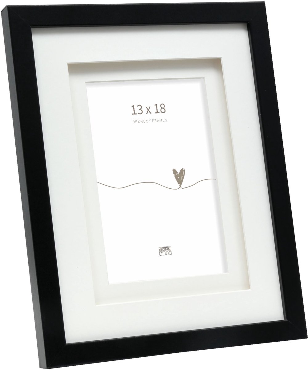 Deknudt Frames fotolijst S65KK2 P1 - zwart met passe-partout - 13x18