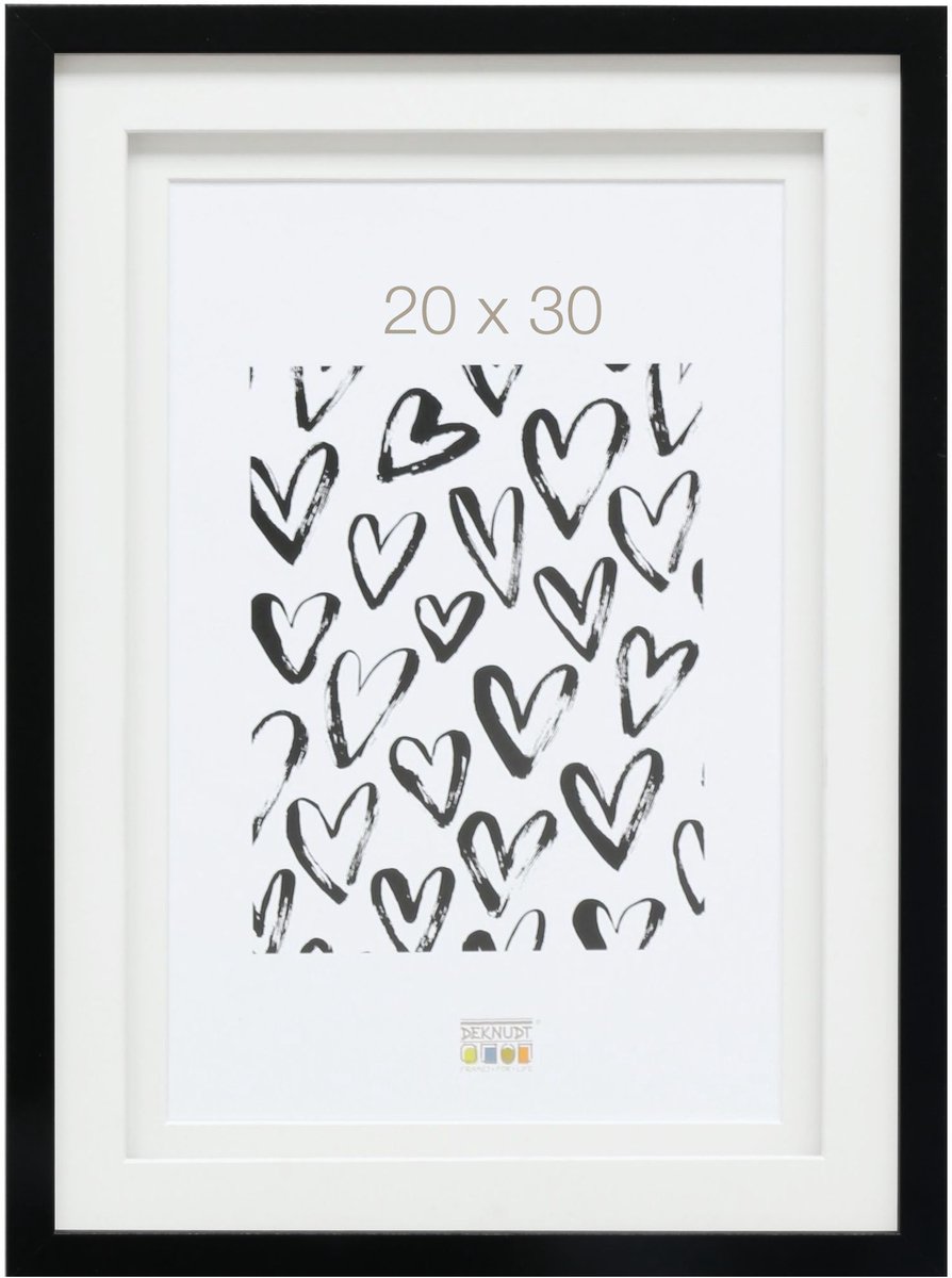 Deknudt Frames fotolijst S65KK2 P1 - zwart met passe-partout - 20x30