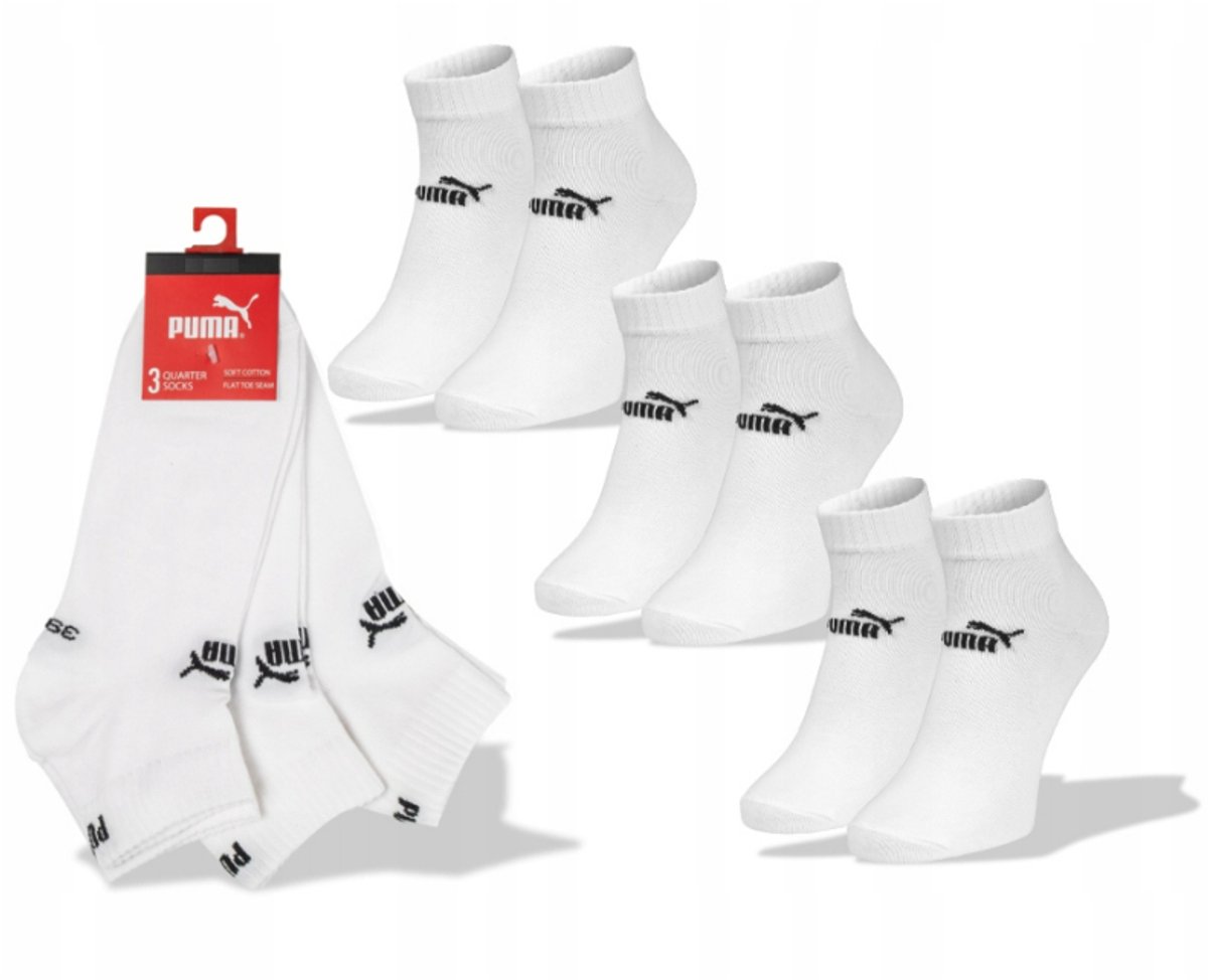 PUMA ELEMENTS EFFEN QUARTER SOKKEN 3-PACK 94710804 Zwart