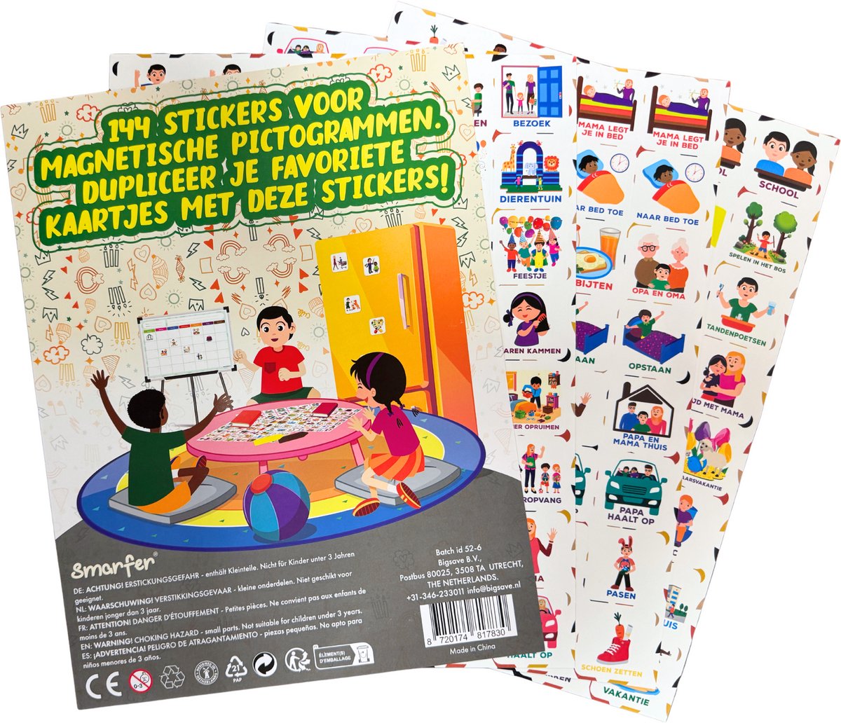 Smarfer - Extra STICKERS voor Magnetische pictogrammen voor weekplanner planbord kind - Kleur — afbeelding 7