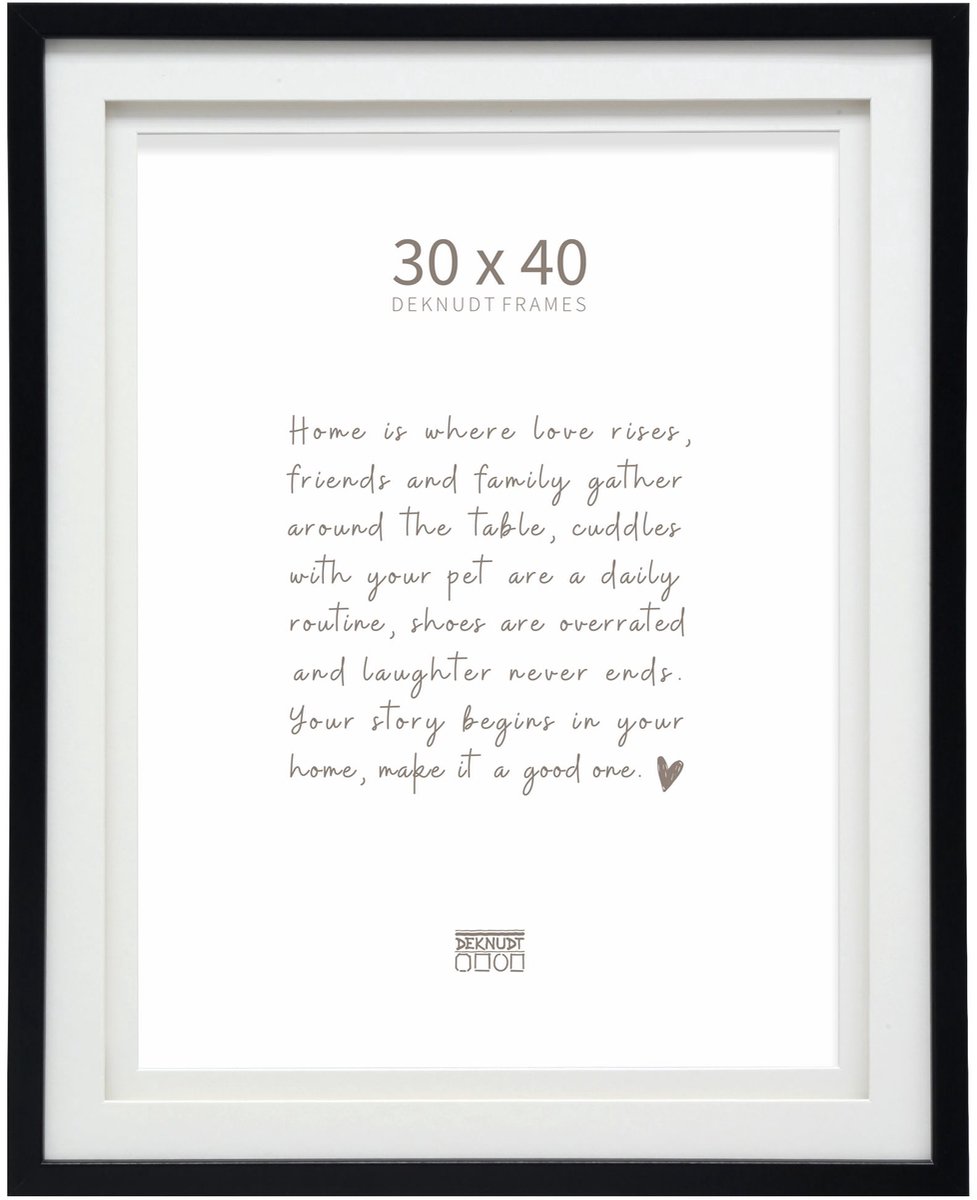 Deknudt Frames fotolijst S65KK2 P1 - zwart met passe-partout - 30x40