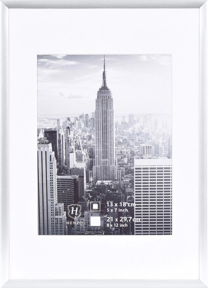 Henzo Fotolijst - Henzo - Manhattan - Fotomaat 21x30 cm - Zilver
