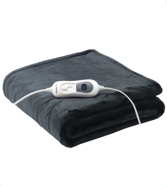 Seranova Elektrische Deken Light - 160x120 cm - 1 persoons Warmtedeken - Dubbelzijdig Fleece - Knuffeldeken - Grijs