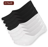8 paar zwarte en witte enkelsokken