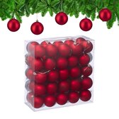 kerstballen set van 50 - Ø 6 cm - mat - kunststof - rood
