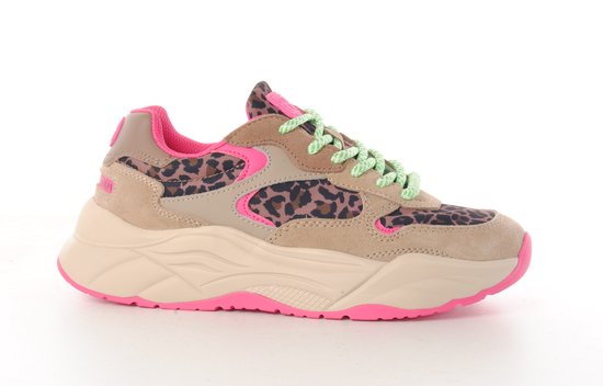 Scotch&Soda dames sneaker Celest 25 suède beige nylon leopard