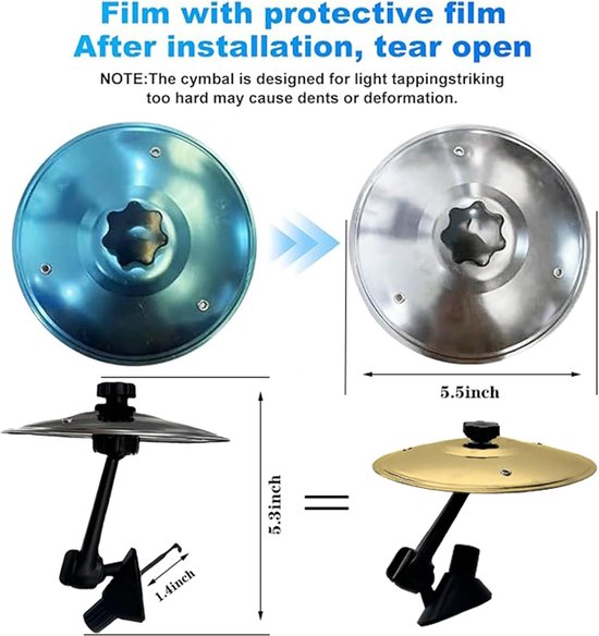 Décorations Cymbales Pour Aération De Voiture - Tambour En Fer - Clip à Fixer Sur Grille D'aération - Pour Ambiance Musicale En Voiture