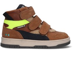 BunniesJR 225991-414 Jongens Hoge Sneakers - Bruin - Leer - Klittenband Met Rits