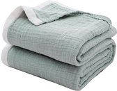 Deken - Knuffeldeken - Zacht deken - Zachte en knuffelige deken mousseline sprei - sprei katoenen deken - woondeken - geschikt voor alle seizoenen - als bankhoes - slaapkamer - 150x200cm