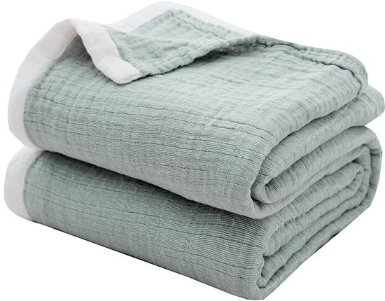 Deken - Knuffeldeken - Zacht deken - Zachte en knuffelige deken mousseline sprei - sprei katoenen deken - woondeken - geschikt voor alle seizoenen - als bankhoes - slaapkamer - 150x200cm