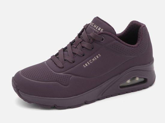 Sneaker Skechers UNO bordeaux à lacets, logo et amorti Air-Sole.