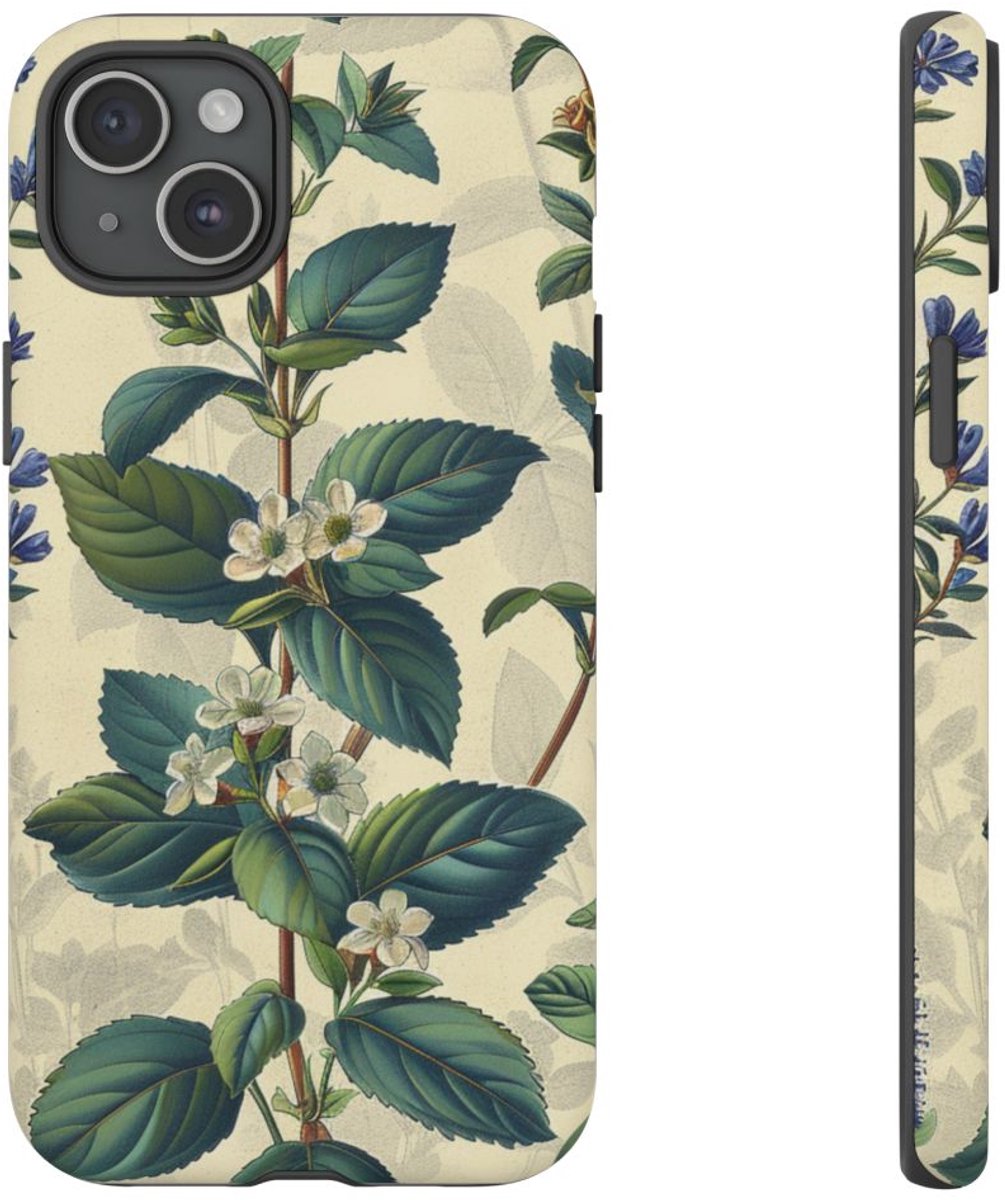Vintage Botanisch Kruidenpatroon – Telefoonhoesje Geschikt voor iPhone 15 Plus