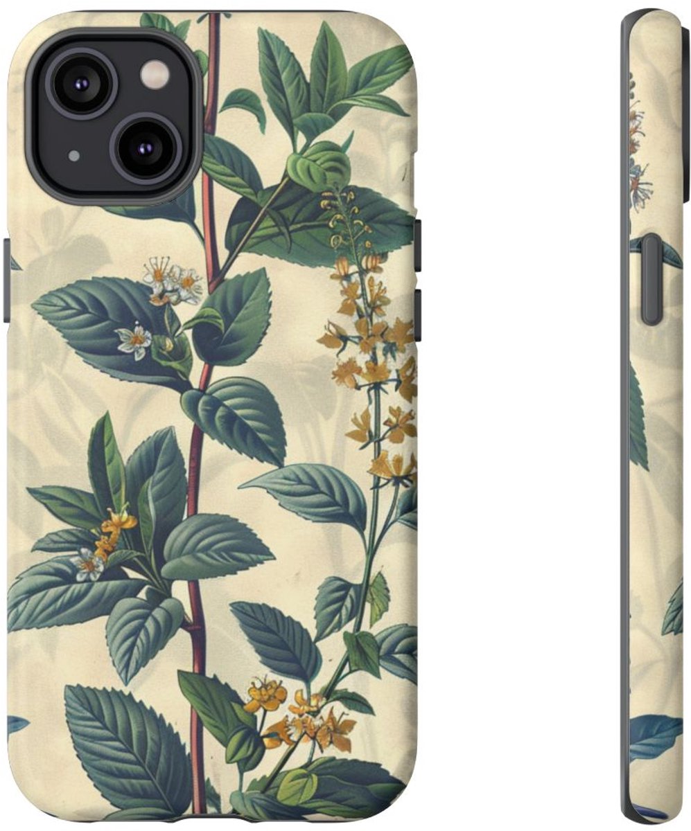 Vintage Botanisch Kruidenpatroon – Telefoonhoesje Geschikt voor iPhone 14 Plus