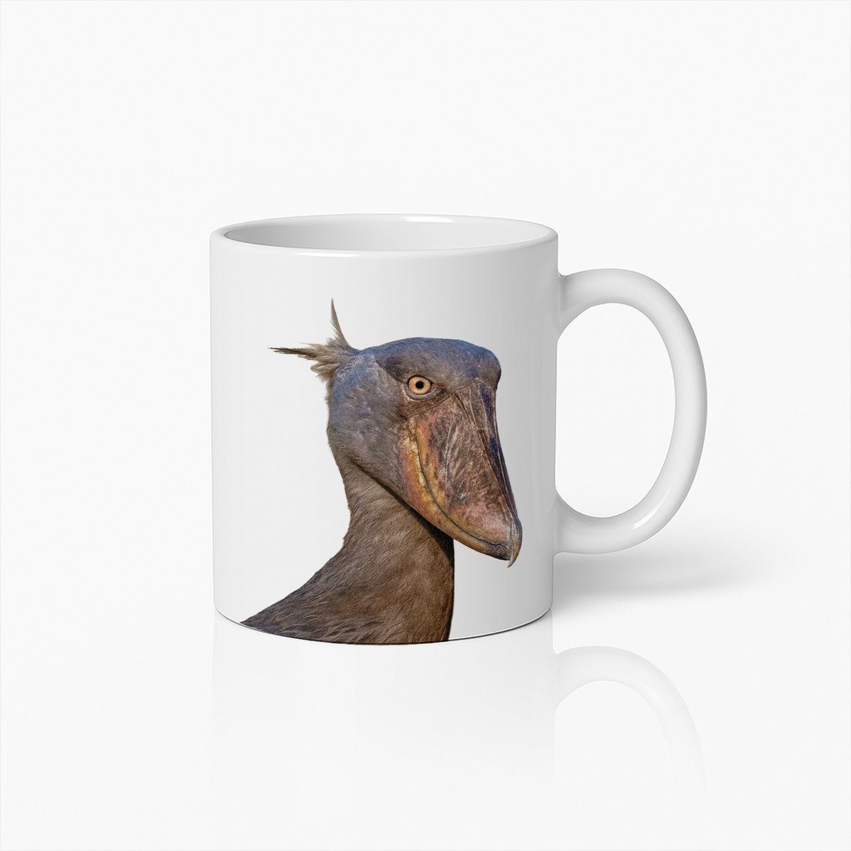 Unieke Schoenbekvogel Close-up Foto Keramische Mok - Exotische Dierenvriend Koffiebeker