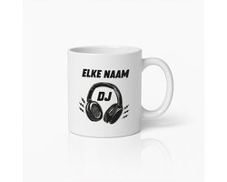 Personalisierbare DJ Mok met Koptelefoon Ontwerp – Koffiebeker met Naam voor Muziekliefhebbers