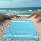 Lindian style - XL strandlaken - groot strandkleed - Turquoise strandlaken - Tweepersoons strandkleed - XL strandlaken - Groen/blauw - Gestreept strandlaken