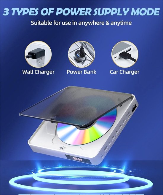 WNHB® DVD Speler met HDMI - Externe DVD Speler voor TV Laptop PC - Compacte Blu Ray Speler - Full HD Afspelen - Plug en Play — afbeelding 2