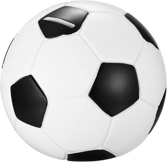Tirelire de Voetbal Tovbmup - Zwart- Tirelire Wit - Cadeau de Voetbal pour adultes pour Garçons - Peut être utilisée comme Décoration - 14 x 14 x 15 cm - Peut stocker 1500 pièces et 150 billets