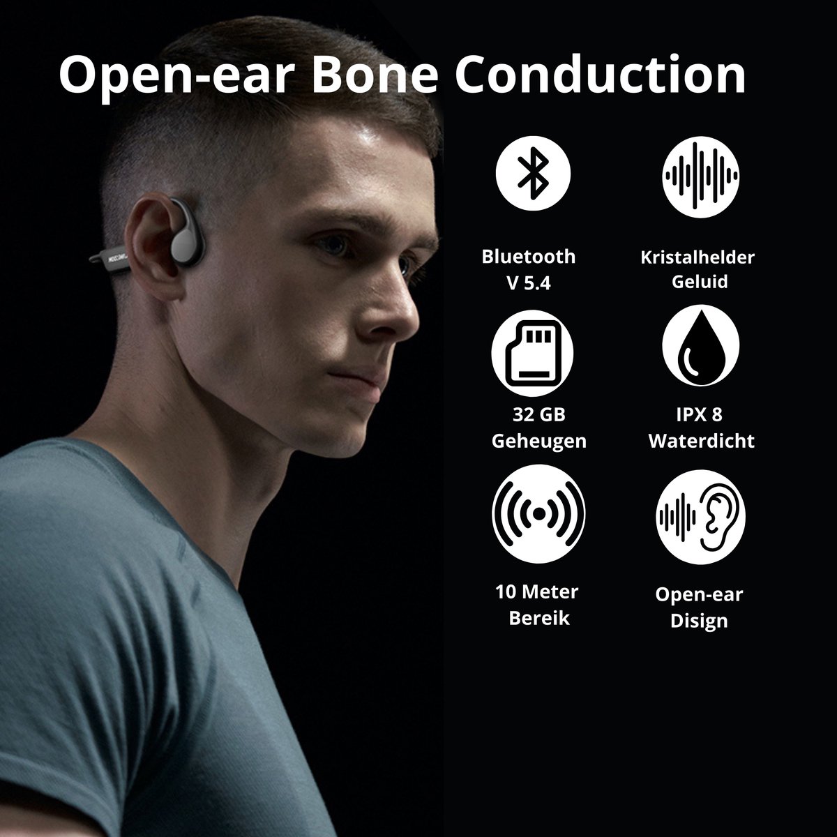 Langsdom Bone Conduction Headphone Sportoordopjes Bluetooth - afbeelding 2