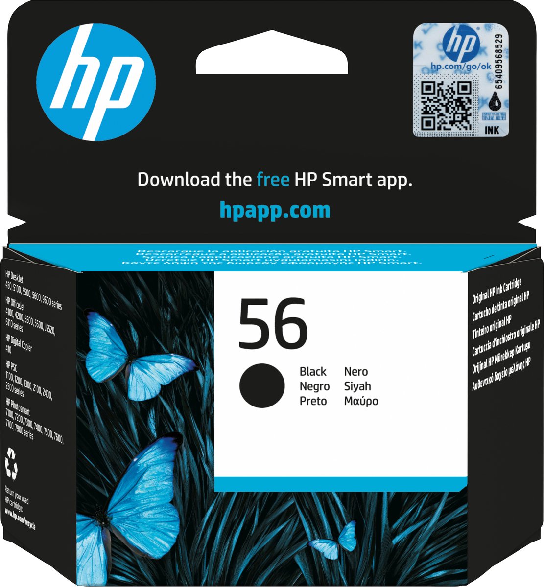 HP 56 Inktcartridge C6656AE, Zwart