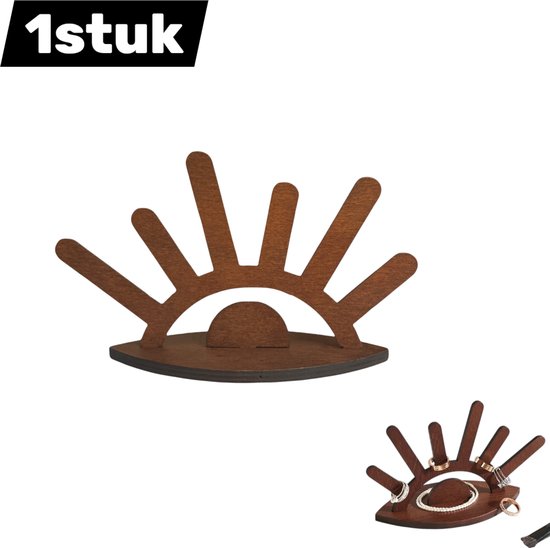 PandaHall Houten ringhouder, kegelvormige ring organizer vingerring displaystandaard sieraden showcase voor vrouwen retail tentoonstelling sieraden opslag kamer decoratie, 20 x 6 x 8,1 cm