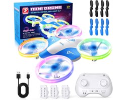 KORFFE Mini Drone met Verlichting - Vliegtuig Speelgoed - RC Voertuigen - Kinder Drone - 30 Min. Vliegtijd - Incl. 3 Accu's