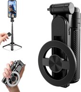 Selfie Stick-statief met 2 vullampen, 45 inch extra lang telefoonstatief met afneembare afstandsbediening, compatibel met iPhone, Samsung, smartphone