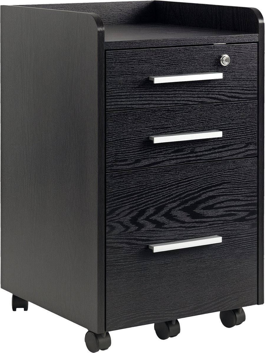 HOMCOM-Archiefkast-39,2x40x65,4cm-Hout-Zwart