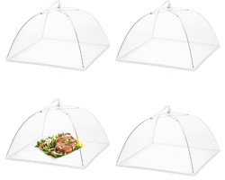 Voedselafdekking Set van 4 – 43×43 cm – Opvouwbaar & Herbruikbaar – Beschermt Eten tegen Insecten – Voor Binnen & Buiten