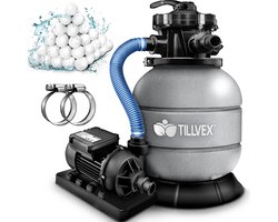tillvex Sand filter faciliteit zwembad 7.900L/h incl. 400g filter kogels grijs | Filter systeem 7-wegklep & 2in1 Adapter ? 32mm - 38mm | Zwembadfilter met drukscherm | Zandfilter voor zwembad De beoordeling van Light is 4.4 sterren. Het is gebaseerd