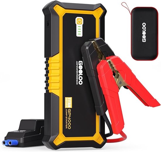 GOOLOO GP4000 - Démarreur de secours professionnel - 4000 A - Pour gros véhicules essence et diesel - Batterie externe avec port USB-C PD - Technologie de sécurité Smart - Conception robuste