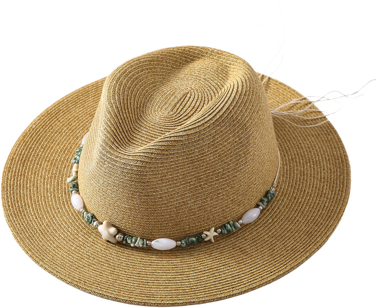 Emilie collection - hoed - riet - Ibiza hoed - schelpen - zonnehoed
